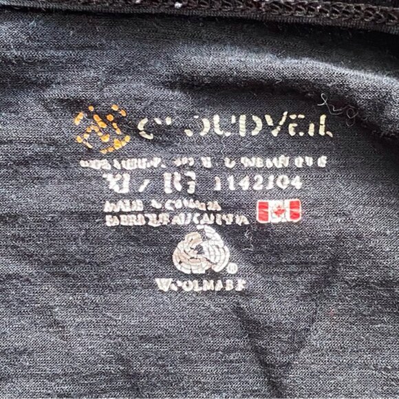 Cloudveil Baselayer Shirt Woman XL Black 100% Merino Wool Gorpcore Hiking - Picture 8 of 15